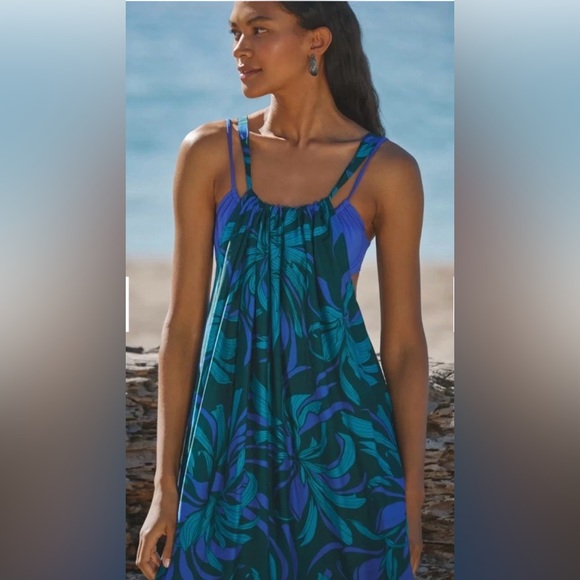 JETS AUSTRALIA Queen Of The Night Tiered Halter Maxi Dress - Azul - Size L - Picture 4 of 7